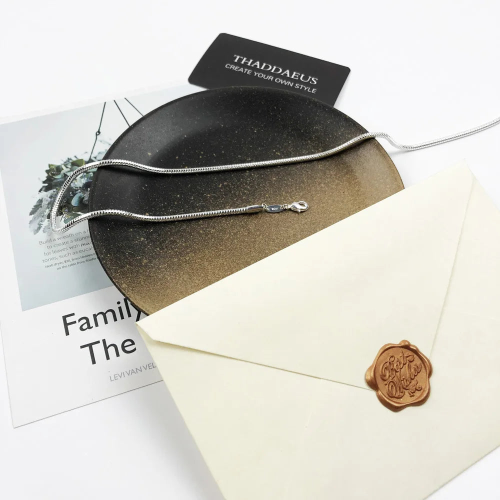 3mm Snake Chain Necklace 925 Sterling Silver Romantic Glam Europe Style Jewelry for Men & Women