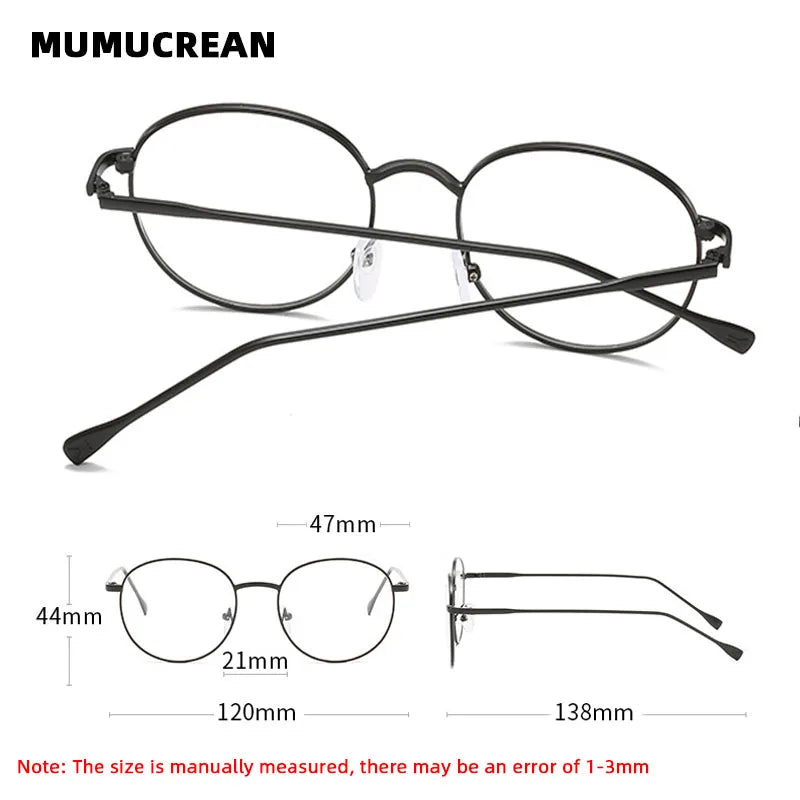 Unisex Metal Round Frame Blue Light Blocking Glasses – Stylish Anti-Blue Light Eyewear for Men & Women