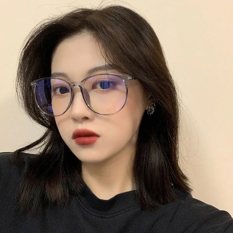 Transparent Computer Glasses Frame – Unisex Anti Blue Light Round Eyewear | Optical Spectacle Eyeglasses for Men & Women
