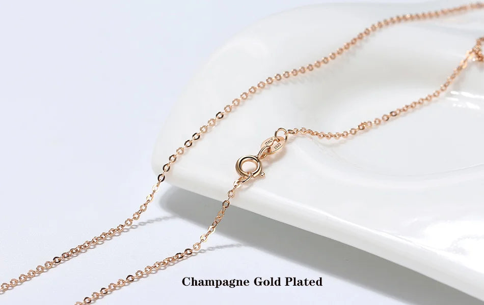 Rinntin 925 Sterling Silver Italian Handmade Chopin Chain Necklace | Simple 1.2mm Women’s Fashion Jewelry SC53