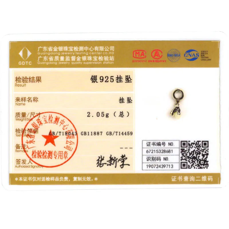 Original 925 Sterling Silver Glowing Firefly Charm Beads – DIY Bracelet Pendant for Women