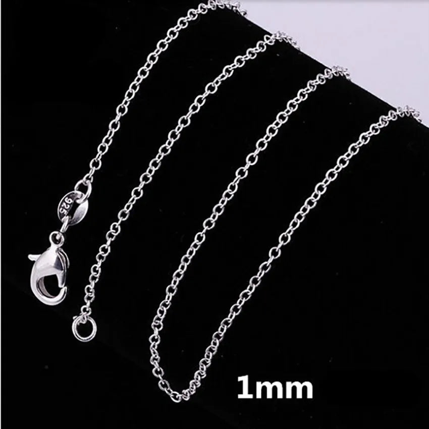 10PCS Wholesale 925 Sterling Silver 1mm Snake Chain Necklace – 16-30 Inch Unisex Fashion Jewelry Lot for Men & Women