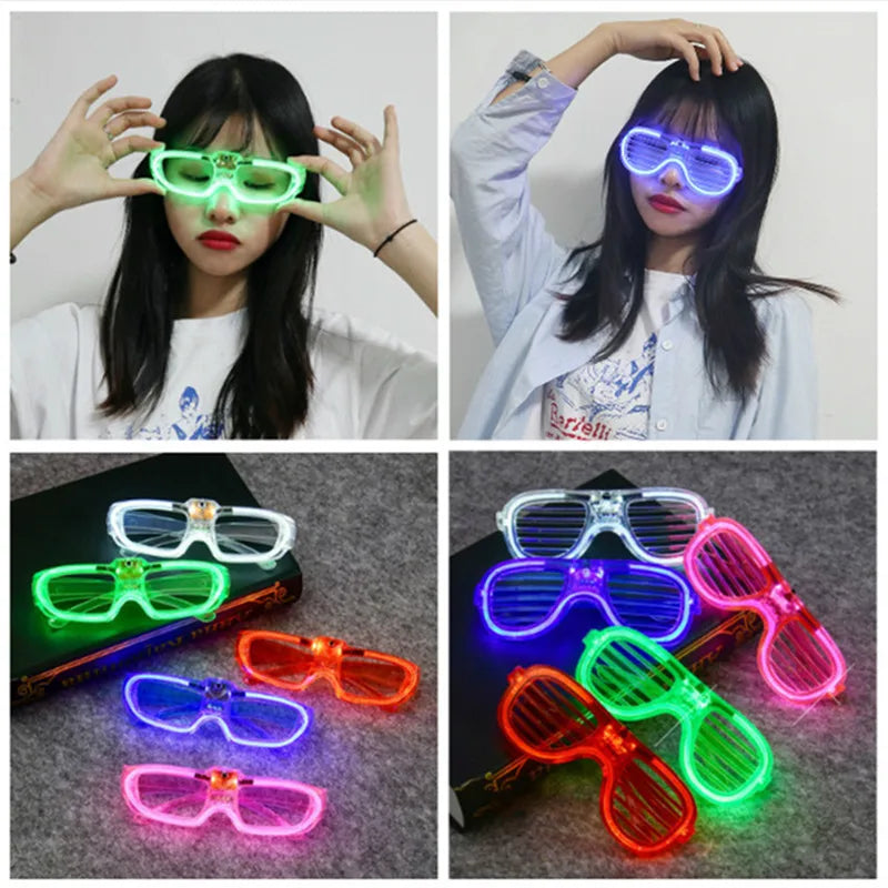 Flash Glasses – Party & Carnival Novelty Shutter Shades | Glow in the Dark Neon Flashing Glasses for Birthday & Mardi Gras