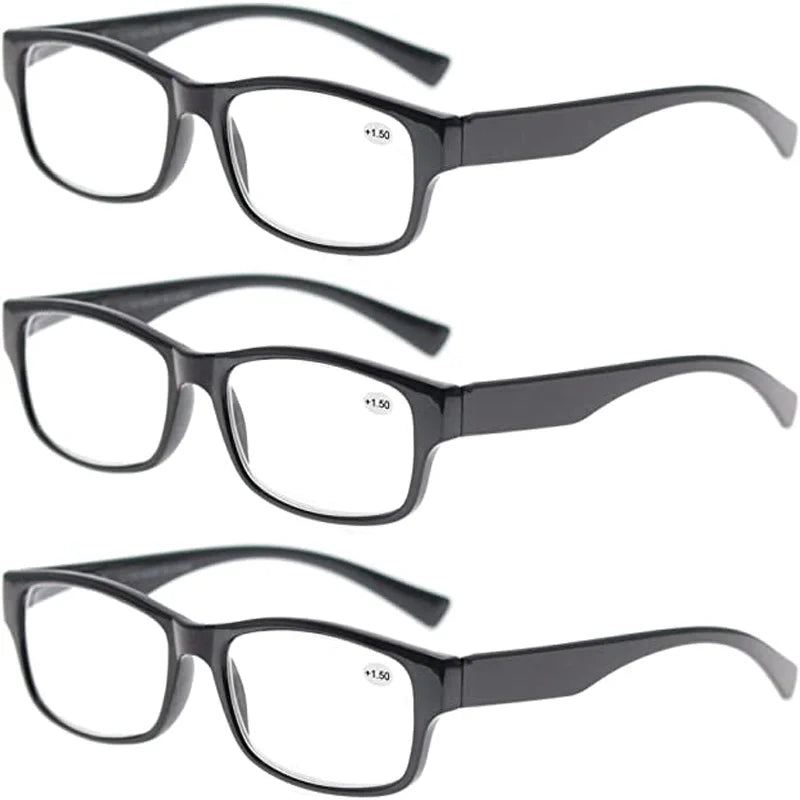 MODFANS 3 Pack Reading Glasses for Men – Vintage Square Frame Eyeglasses with Spring Hinges | High Quality & Great Value