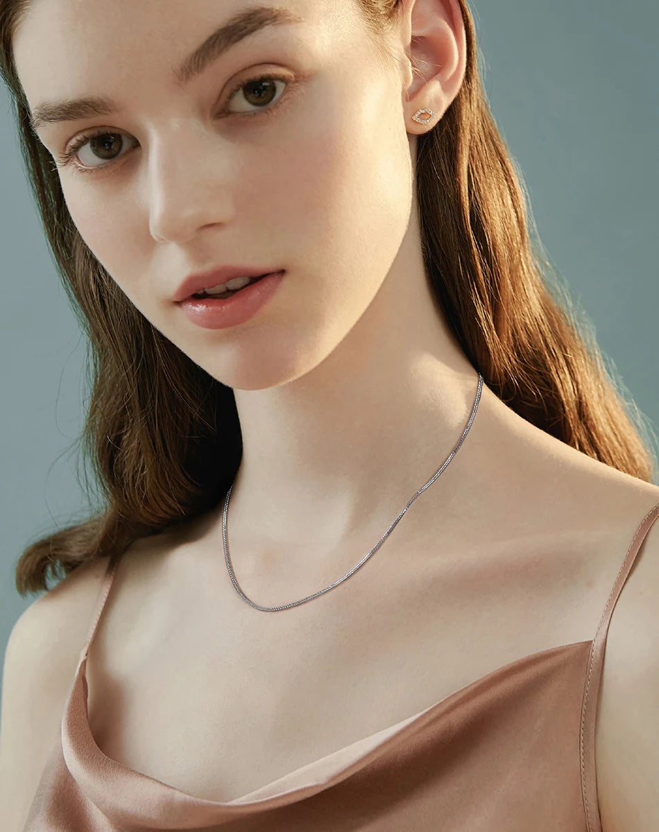 Rinntin 925 Sterling Silver Italian Handmade Chopin Chain Necklace | Simple 1.2mm Women’s Fashion Jewelry SC53