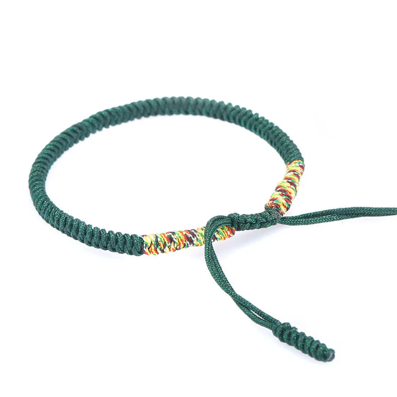 Multicolor Tibetan Knot Rope Bracelet | Handmade Lucky Charm Friendship Bracelet for Women & Men