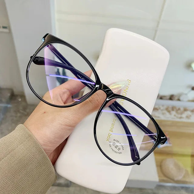 Transparent Computer Glasses Frame – Unisex Anti Blue Light Round Eyewear | Optical Spectacle Eyeglasses for Men & Women