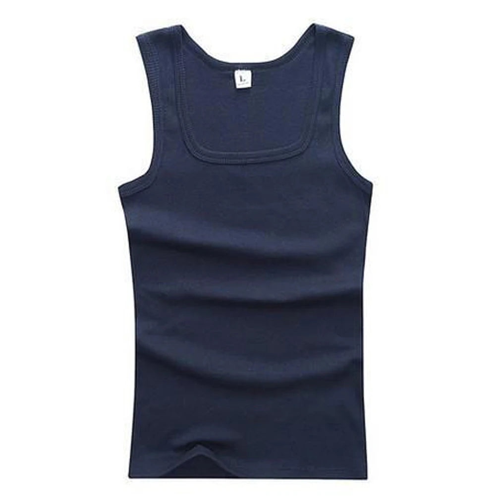 Solid Square Neck Tank Tops | Men & Women Black, White & Gray Fitness Singlets