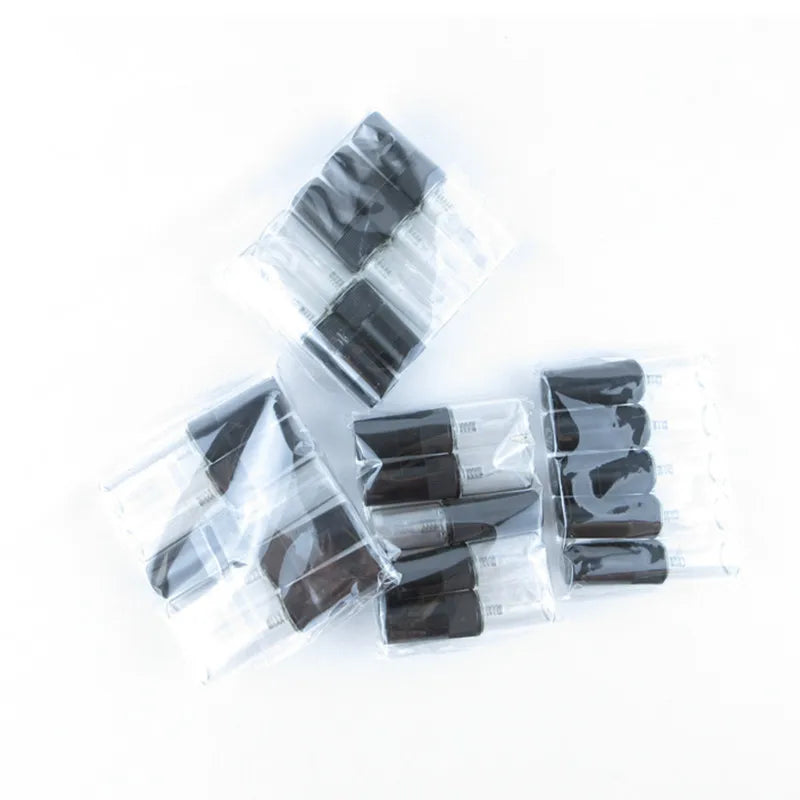 50/100PCS Mini Glass Perfume Bottles – 2ML/5ML/10ML Black & Clear | Portable Empty Cosmetic Sample Vials Wholesale