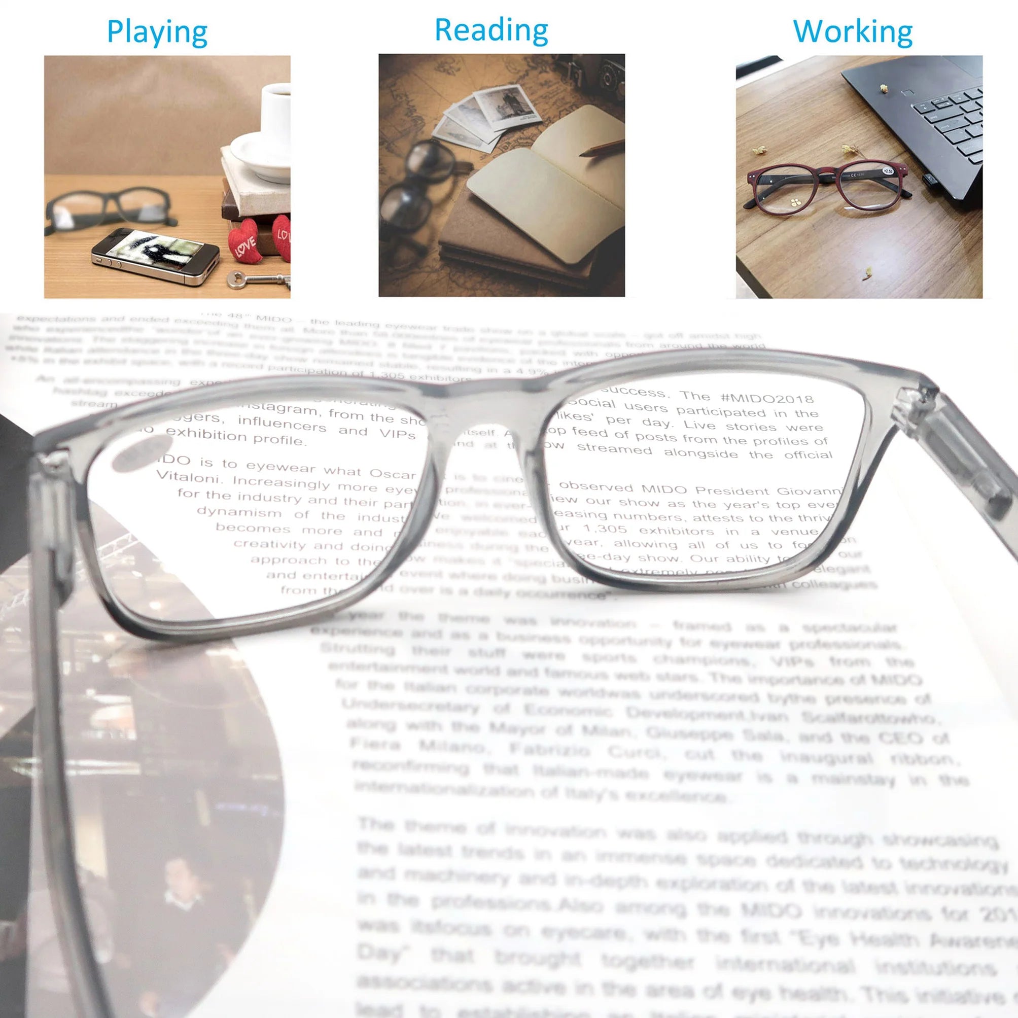 MODFANS Oversize Reading Glasses for Men – Rectangle Classic Frame Readers with Spring Hinge | Lightweight Eyewear MSR213