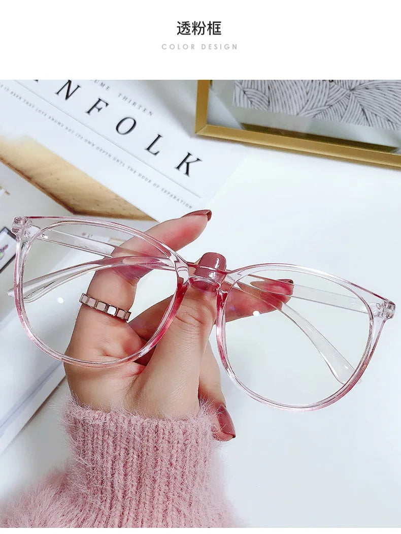 Transparent Computer Glasses Frame – Unisex Anti Blue Light Round Eyewear | Optical Spectacle Eyeglasses for Men & Women