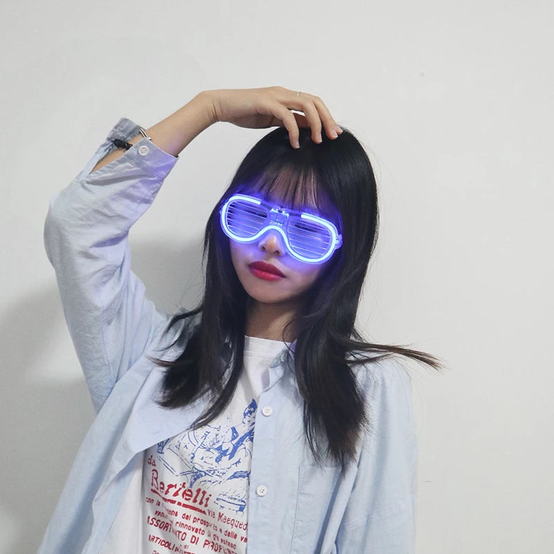 Flash Glasses – Party & Carnival Novelty Shutter Shades | Glow in the Dark Neon Flashing Glasses for Birthday & Mardi Gras