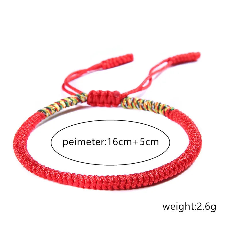 Multicolor Tibetan Knot Rope Bracelet | Handmade Lucky Charm Friendship Bracelet for Women & Men