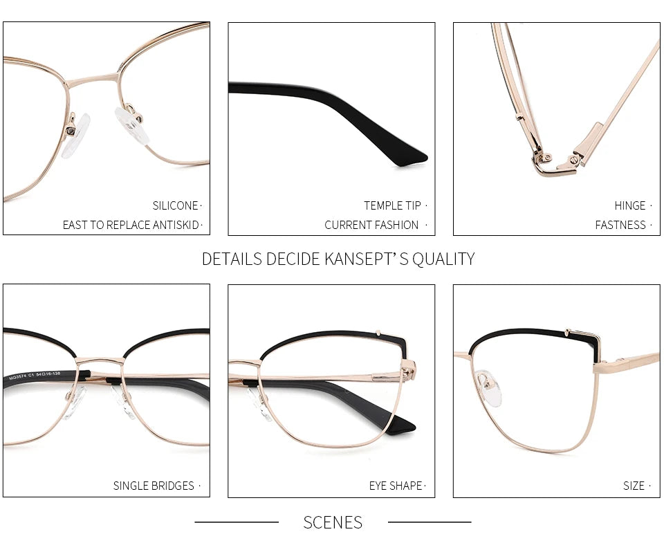 KANSEPT Cat Eye Optical Glasses – Vintage Women Prescription Eyewear MG3574