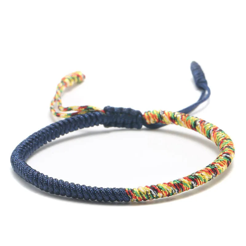 Multicolor Tibetan Knot Rope Bracelet | Handmade Lucky Charm Friendship Bracelet for Women & Men