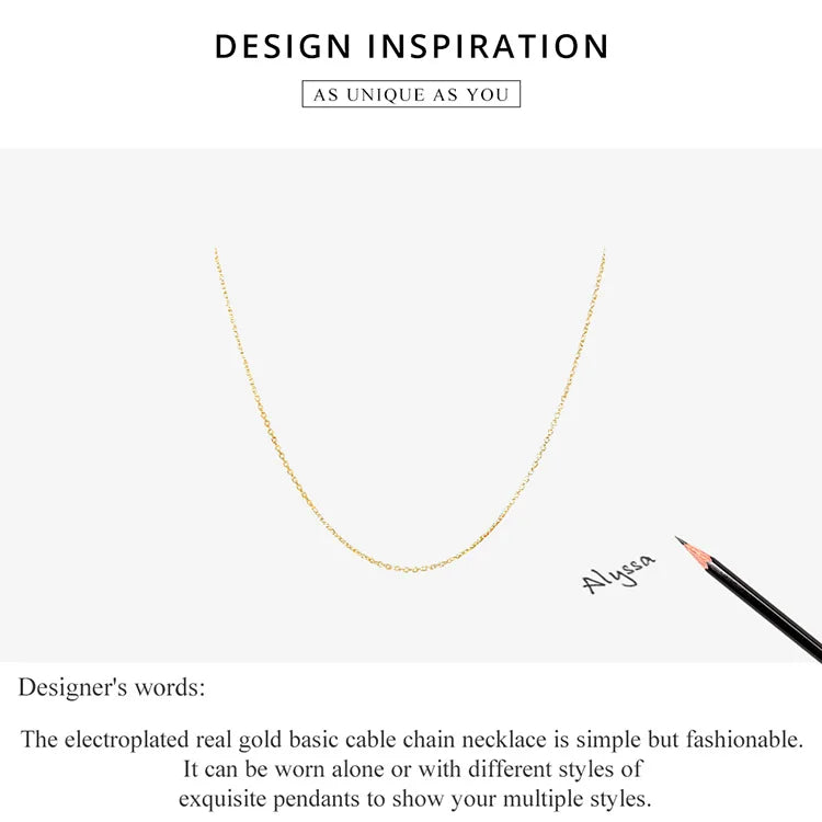 BAMOER Classic 925 Sterling Silver O-Chain Necklace – Adjustable Box Chain for Women