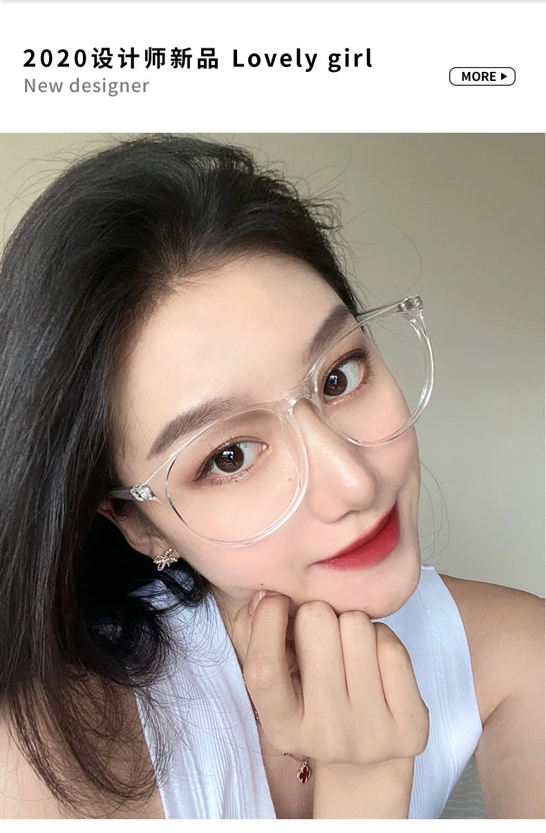 Transparent Computer Glasses Frame – Unisex Anti Blue Light Round Eyewear | Optical Spectacle Eyeglasses for Men & Women