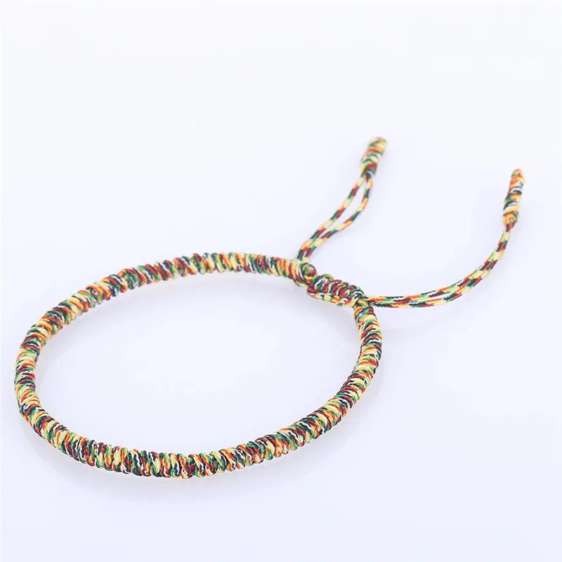 Multicolor Tibetan Knot Rope Bracelet | Handmade Lucky Charm Friendship Bracelet for Women & Men