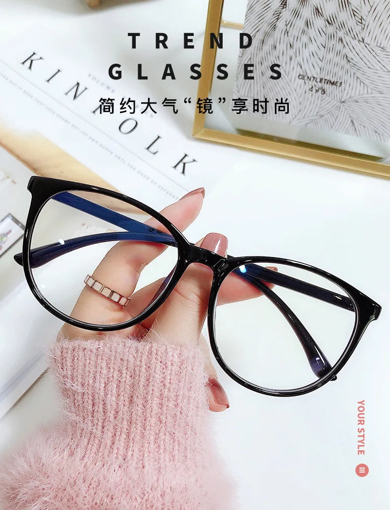 Transparent Computer Glasses Frame – Unisex Anti Blue Light Round Eyewear | Optical Spectacle Eyeglasses for Men & Women