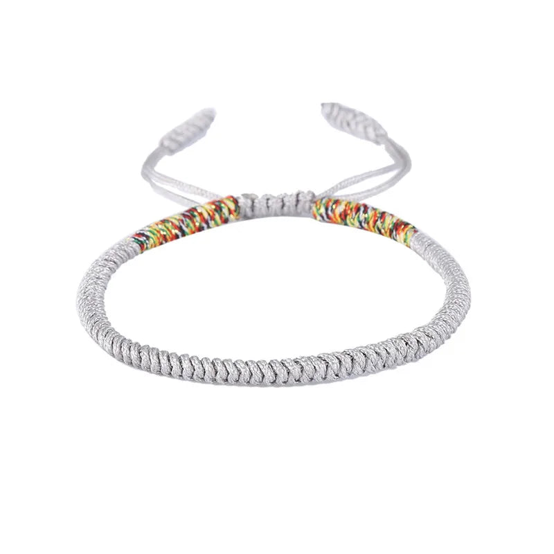 Multicolor Tibetan Knot Rope Bracelet | Handmade Lucky Charm Friendship Bracelet for Women & Men