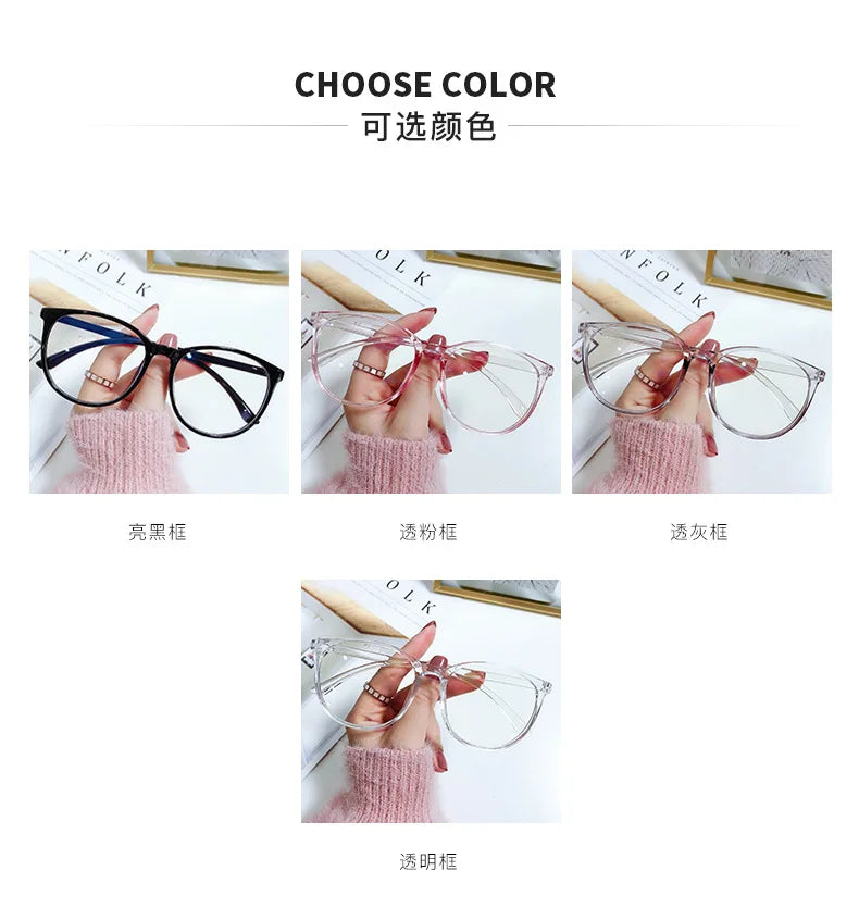 Transparent Computer Glasses Frame – Unisex Anti Blue Light Round Eyewear | Optical Spectacle Eyeglasses for Men & Women