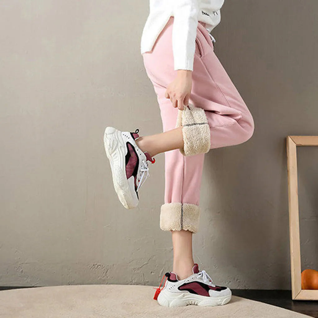Women’s Winter Warm Leggings – Thick Fleece Plus Size Long Pants | Fashion Casual Solid Color Trousers