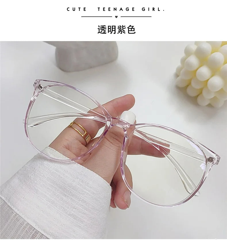 Transparent Computer Glasses Frame – Unisex Anti Blue Light Round Eyewear | Optical Spectacle Eyeglasses for Men & Women