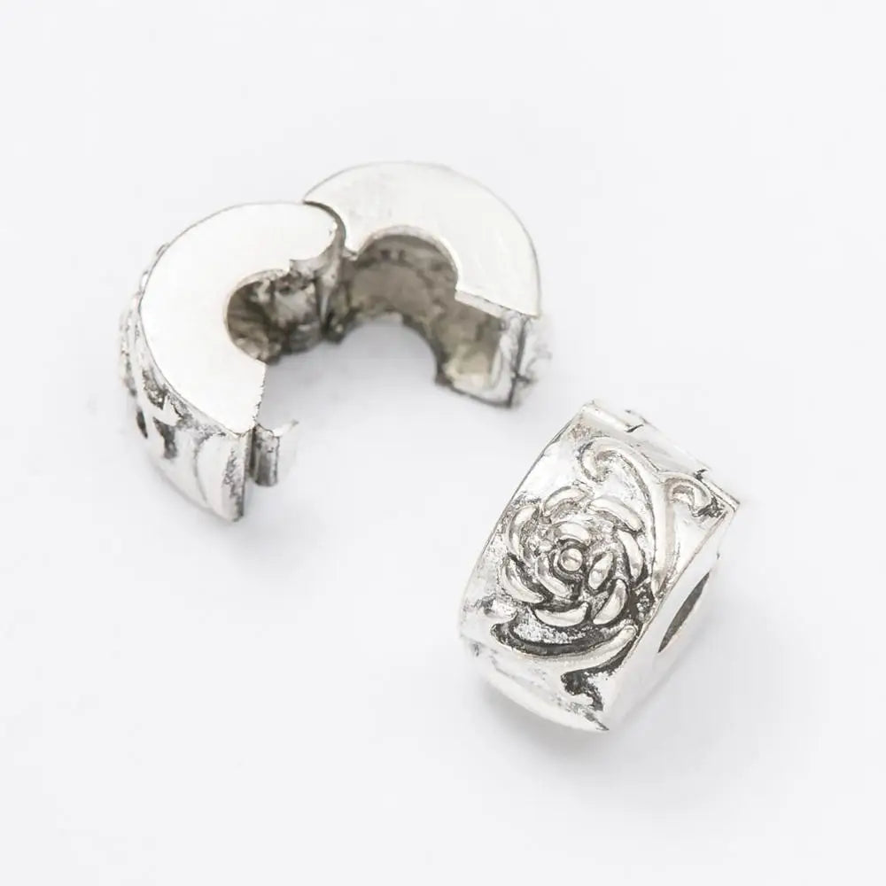 Silver Plated Positioning Plug Charms Beads | 5Pcs European DIY Beads Fit Pandora Bracelets & Bangles – Fashion Jewelry