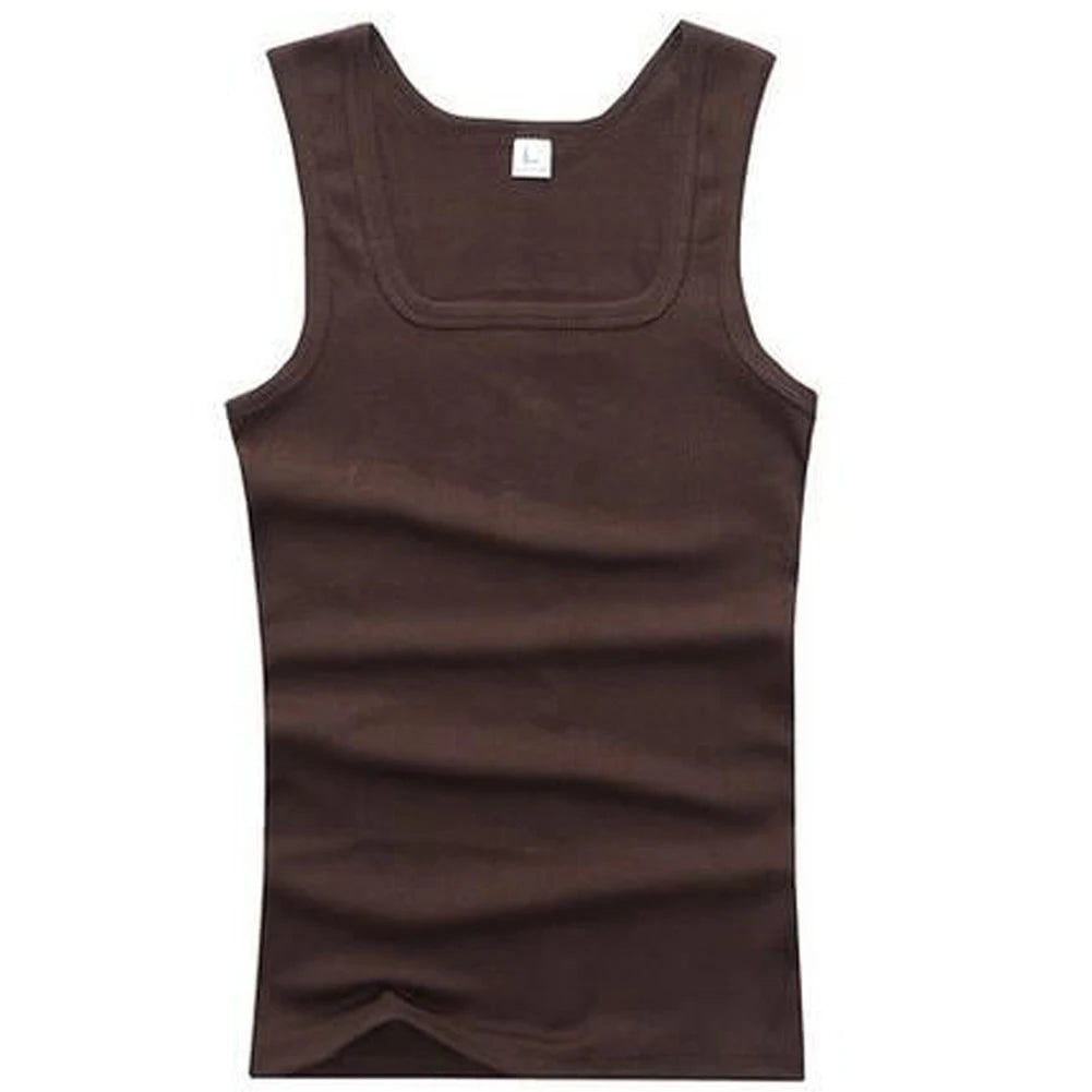 Solid Square Neck Tank Tops | Men & Women Black, White & Gray Fitness Singlets