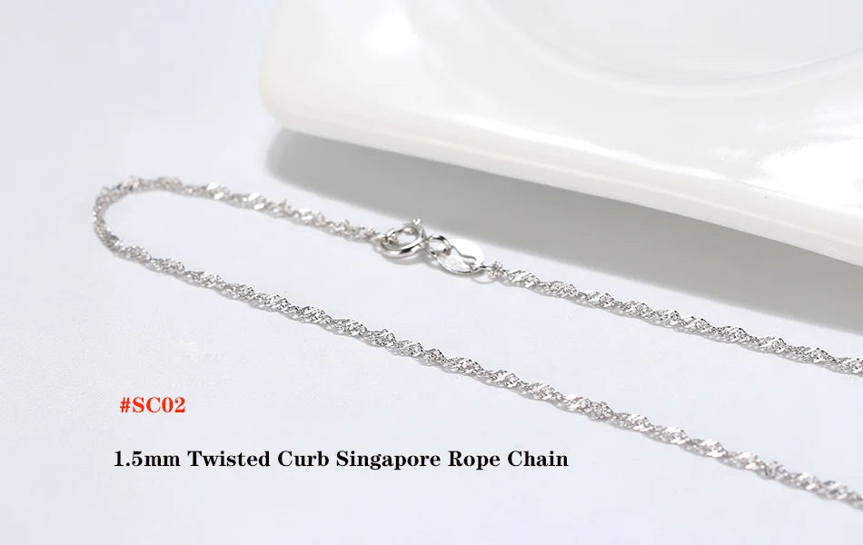 Rinntin 925 Sterling Silver Italian Handmade Chopin Chain Necklace | Simple 1.2mm Women’s Fashion Jewelry SC53
