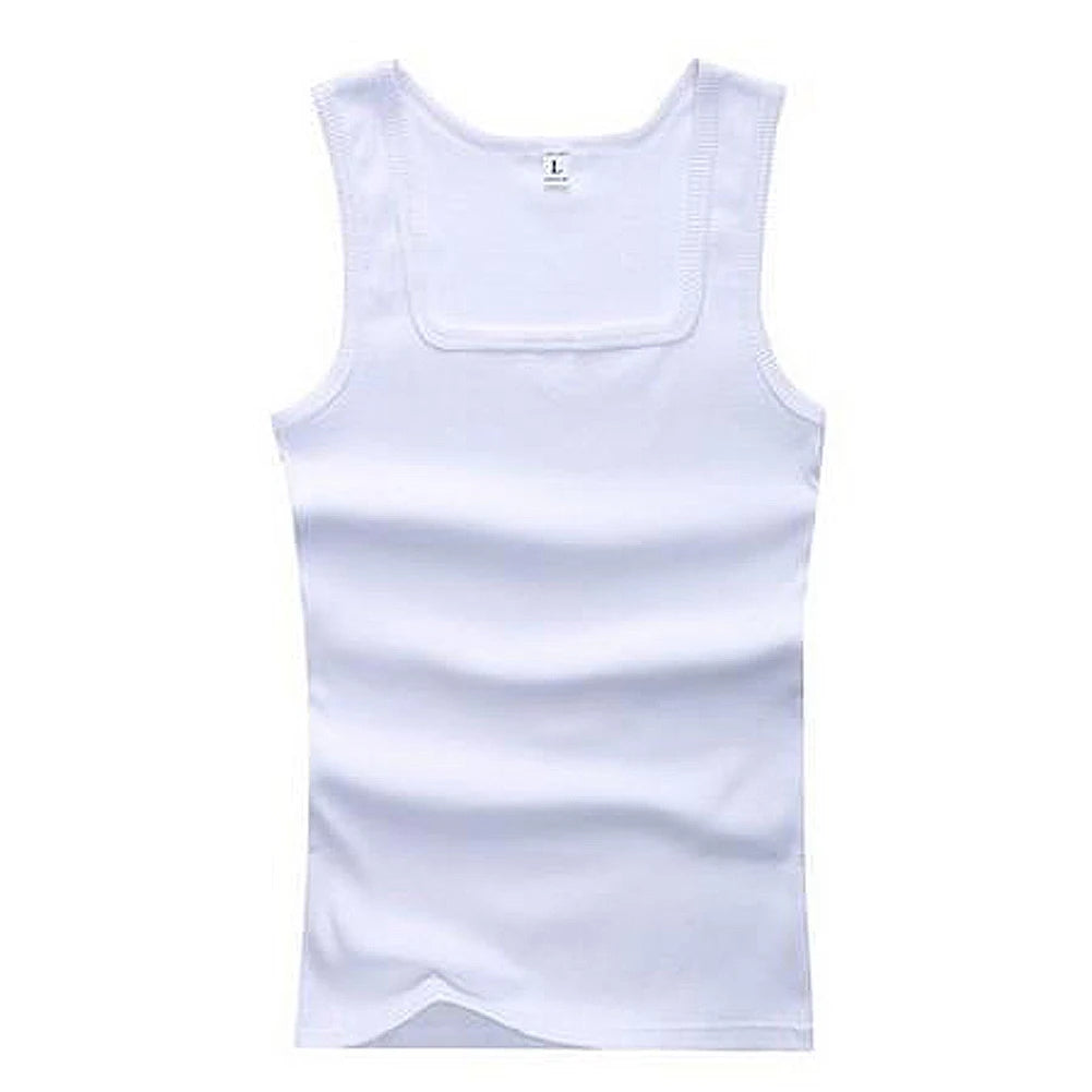 Solid Square Neck Tank Tops | Men & Women Black, White & Gray Fitness Singlets