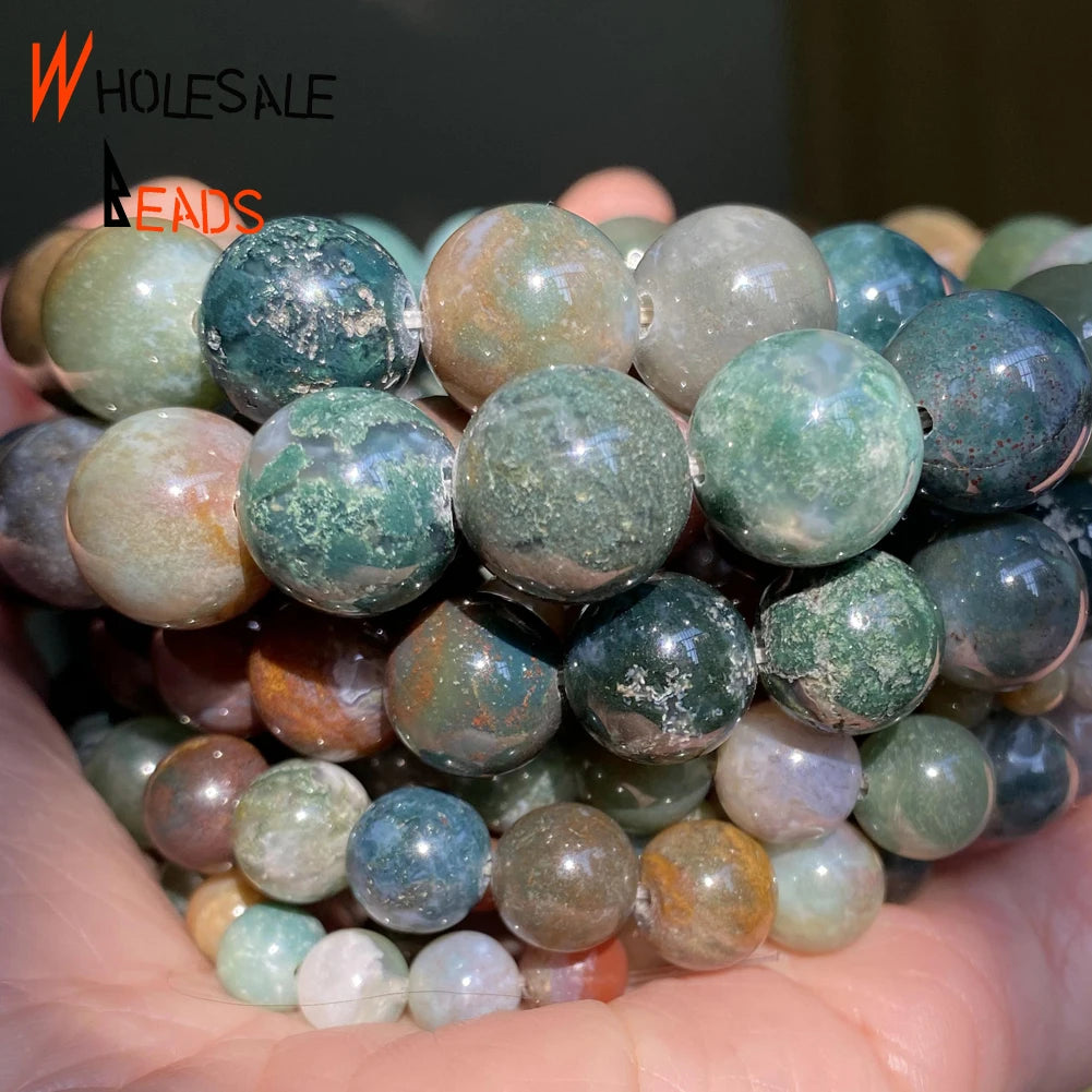 Natural Stone Beads 4 6 8 10mm Tiger Eye Lava Amazonite Turquoise Agate Jasper Beads for DIY Jewelry Making