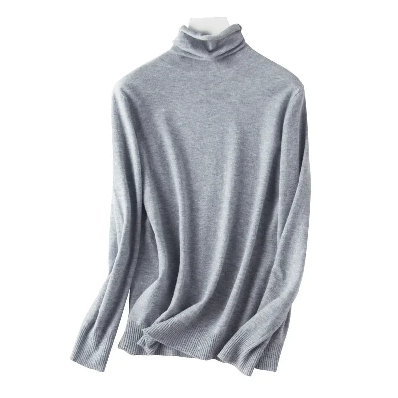 2025 Women’s Autumn Winter Turtleneck Sweater – Slim Fit Korean Knit Tops | Stretch Basic Pullovers