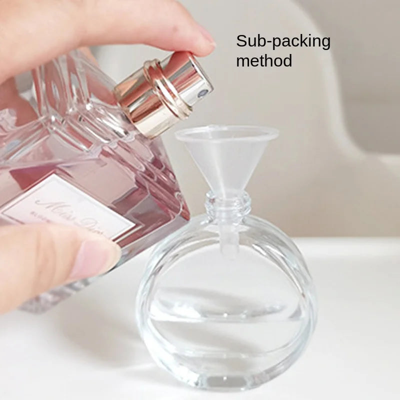 4PCS Transparent Glass Perfume Spray Bottles – Empty Refillable Mini Bottles with Lids | Portable Travel Sub-Bottles