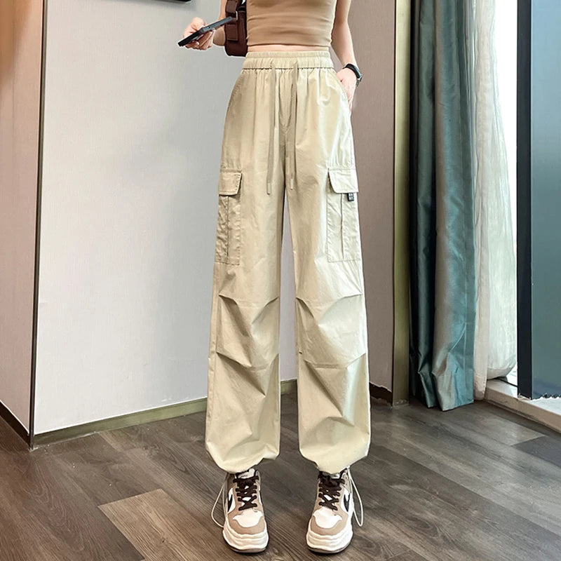 Fashion Women Joggers Pants | Casual Chic Straight Cargo Pants | High Waist Slim Streetwear Trousers