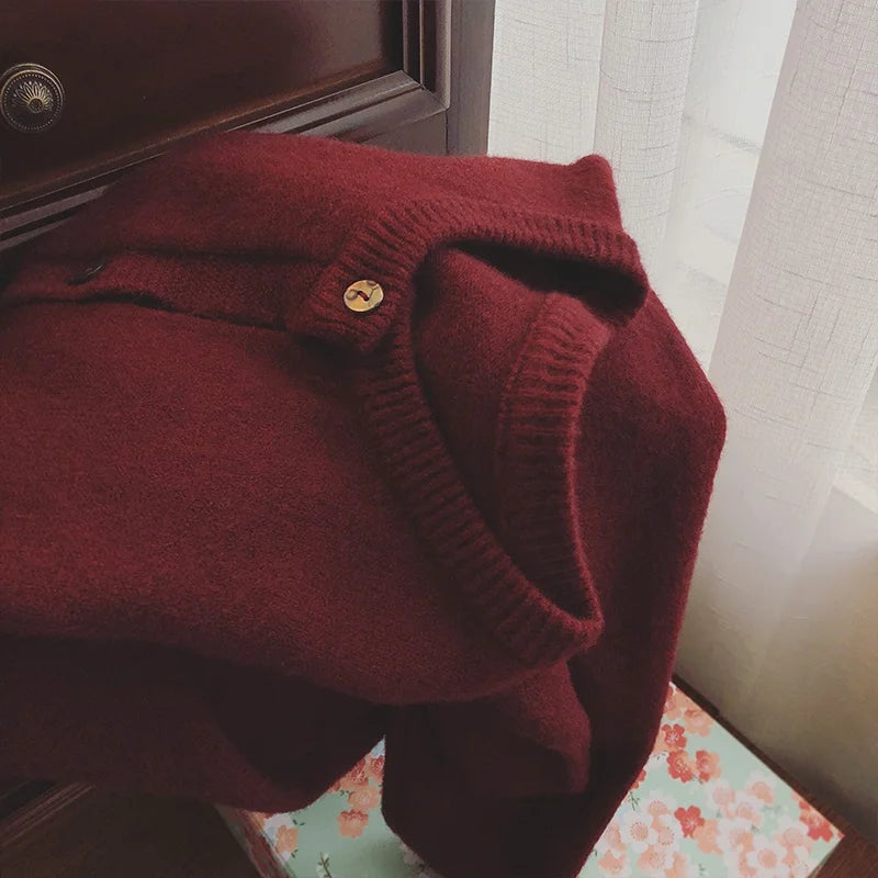 Women’s Knitted Open Cardigan | Casual Korean Style Long Sleeve Autumn Winter Outerwear Sweater Jacket