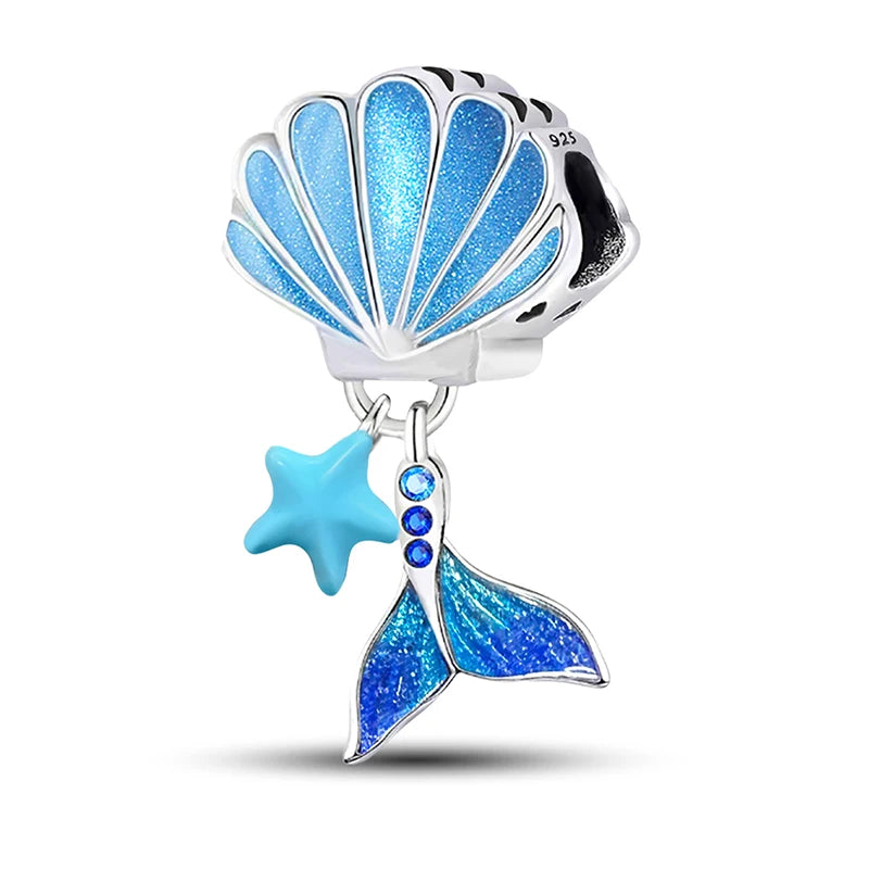 925 Sterling Silver Turtle Dolphin Series Charms | Ocean Beads Fit DIY Bracelet Necklace Women Jewelry Gift