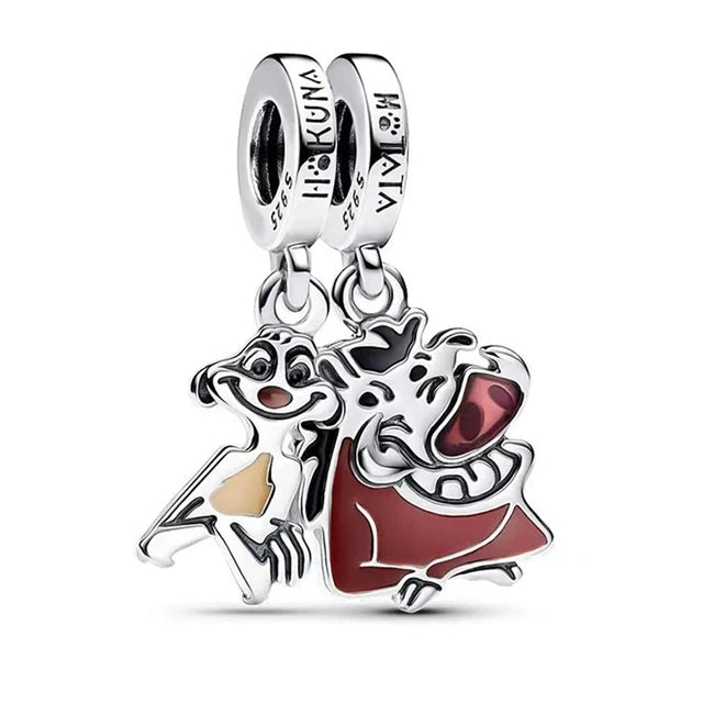 Miniso Disney 925 Silver Tiger & Lion Winnie The Pooh Charm Bead | Fit Original Bracelets & Necklaces DIY Women’s Jewelry