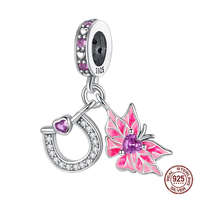 Fashion 925 Sterling Silver Colorful Butterfly Dragonfly Hummingbird Charms – Spring Series Beads Fit 925 DIY Bracelet