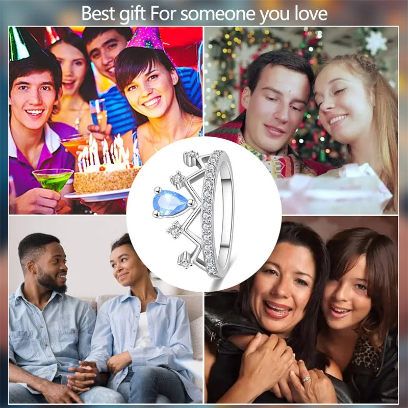 925 Sterling Silver Rings Collection | Bow, Heart, Sun, Moon & Star Zircon Rings for Women Jewelry Gift