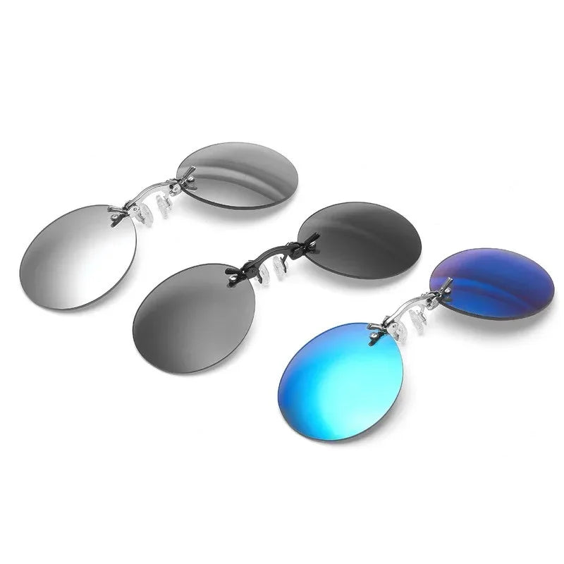CRIXALIS Round Rimless Sunglasses Men – Matrix Morpheus Clamp Nose Mini Frameless UV400 Brand Design Glasses