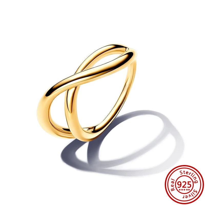 925 Sterling Silver Women's Golden Charm Pearl Ring | Retro Party & Anniversary Jewelry