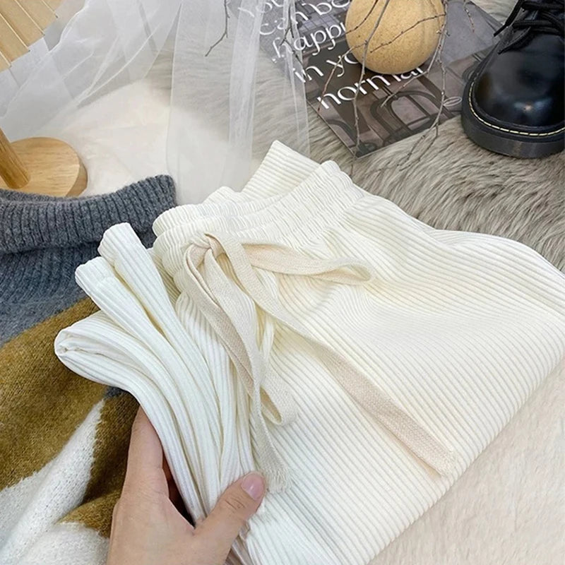 Women’s High-Waisted Pleated Trousers | Slim Fit Floor-Length Wide-Leg Pants for Ladies