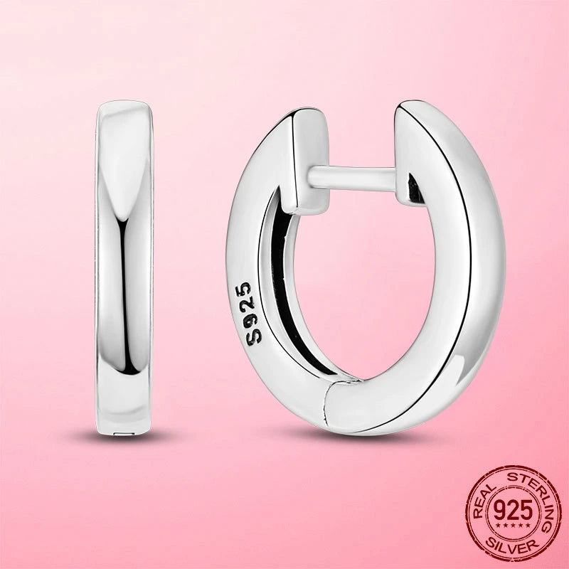 925 Sterling Silver Double Band Pave Hoop Earrings – Women’s Fashion Silver Jewelry