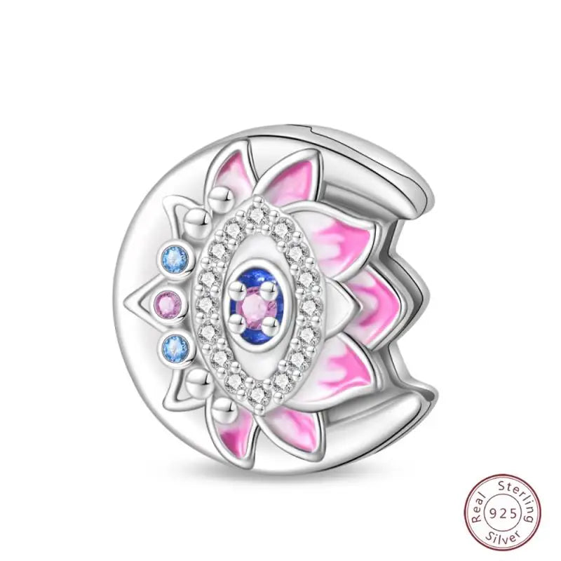 925 Sterling Silver Beaded Flat Pendant | Fantasy Original 3mm Beads for Women’s Bracelet Fine Jewelry