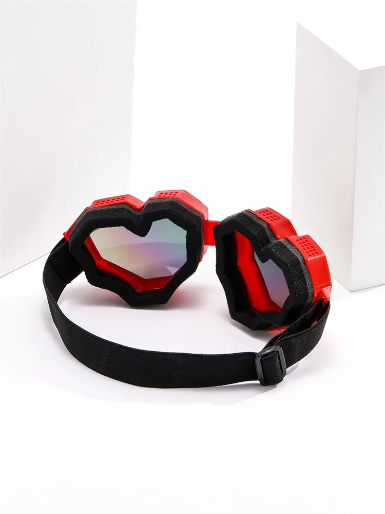 PC Love-Shaped Sunglasses – Windproof & UV-Proof Ski Goggles | Trendy Heart-Shaped Glasses