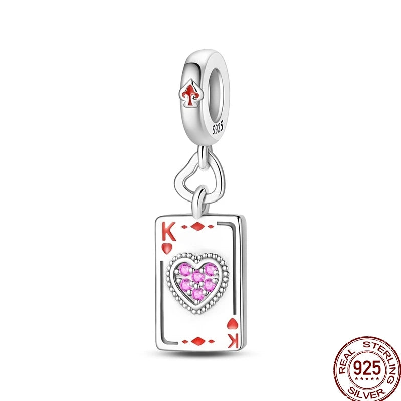 100% 925 Sterling Silver Heart Family Charms with Pumpkin & Pave Zircon Pendant – Fits Original Bracelet DIY Jewelry Gifts