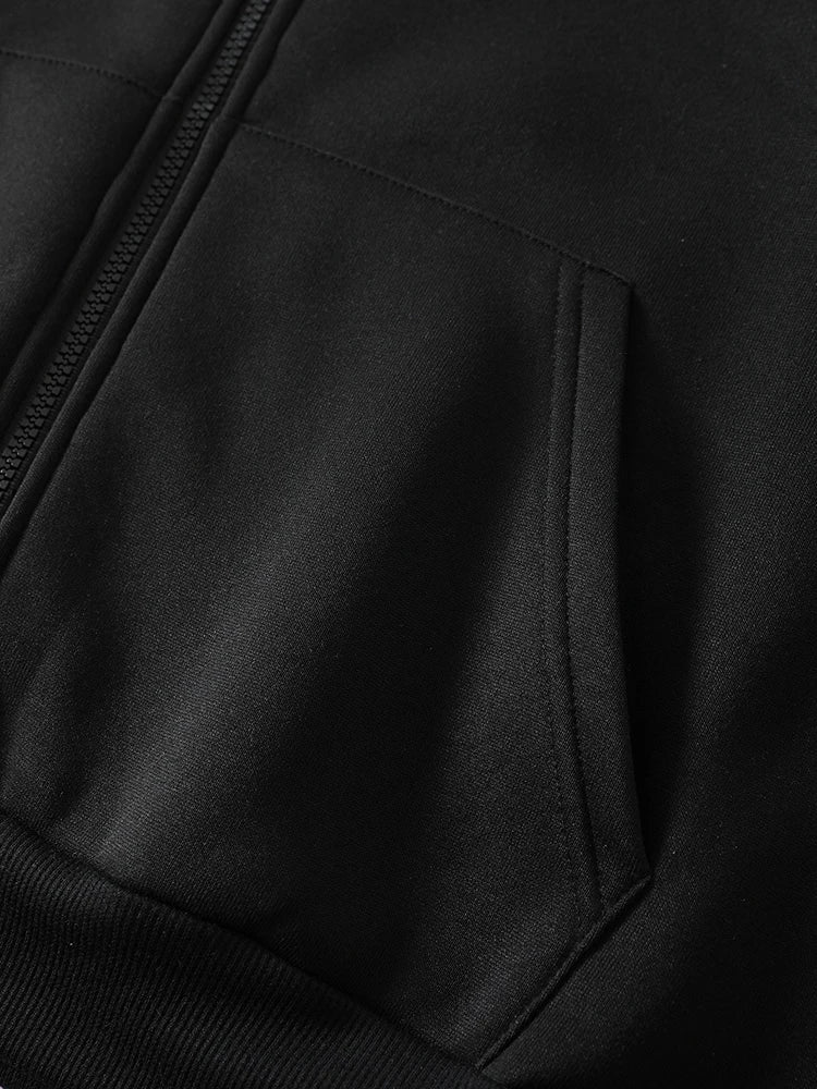 Women’s Solid Zipper Hoodie | Warm Fleece Hooded Sweatshirt | Autumn Casual Streetwear with Pockets