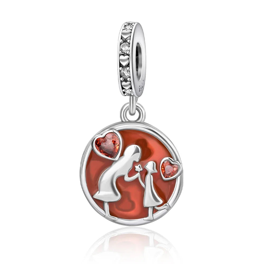 925 Sterling Silver Red Series Charms | Heart, Car & Strawberry Dangle Beads for Original Bracelet DIY Jewelry