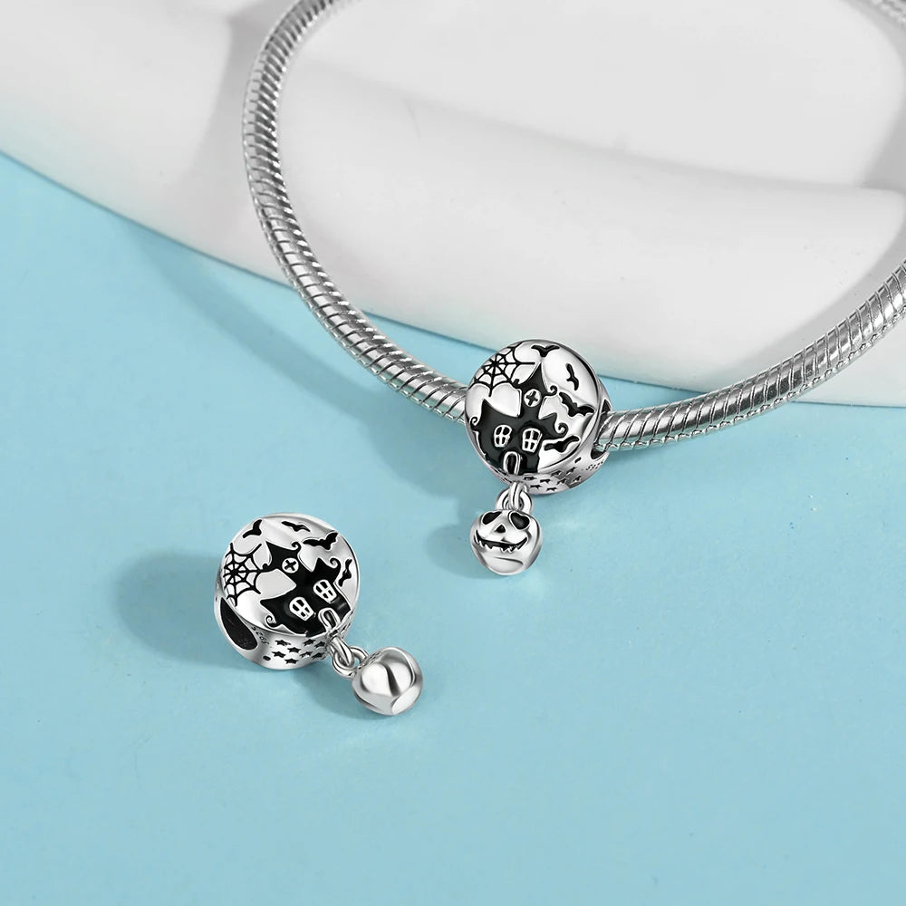 Gothic 925 Sterling Silver Grim Reaper Skull Charm Bead Fit Pandora Bracelet